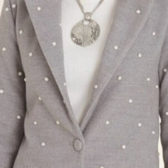 NWOT Chico's Faux-Pearl Embellished Jacket - Picture 2 of 6